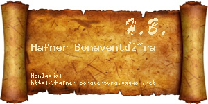 Hafner Bonaventúra névjegykártya